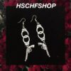 Wholesale European and American Popular Fashion Stylish Punk Earrings Dark Pistol High Heels Handcuffs Earrings Earrings
