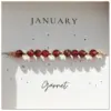Handmade Beaded Copper Bracelet Women Fashionable Bohemian Style Mixed Birthstone Geometric Patterned Jewelry Aessory