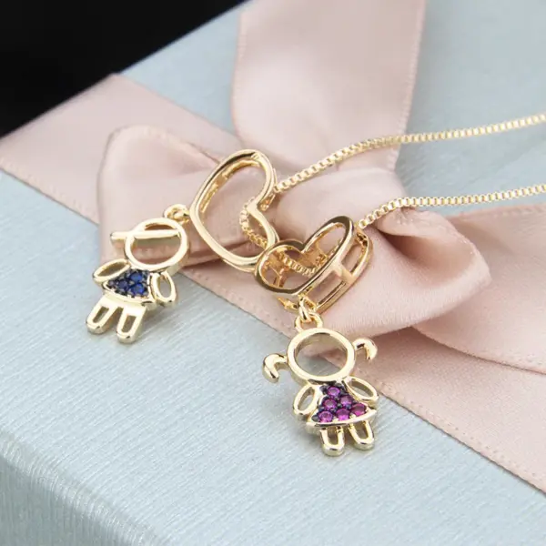Wholesale Copper Inlaid Zircon Human Zircon Copper Necklaces