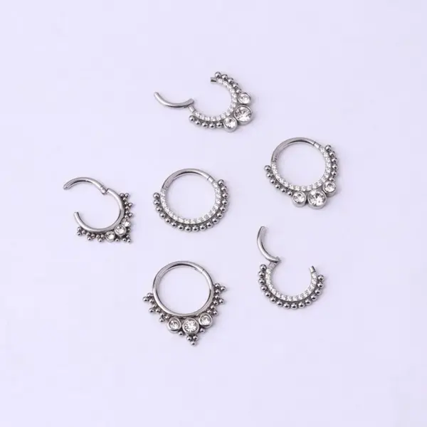 Wholesale 316L Stainless Steel Zircon Geometric Waterproof Non Tarnish Surgical Steel Fashion Nose Ring For Unisex