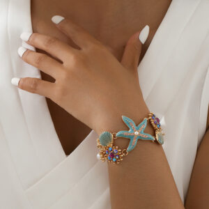 Blue exaggerated starfish bracelet br25y0217