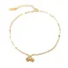 1 Piece Vacation Geometric 304 Stainless Steel Waterproof Non Tarnish PVD Coated Real Gold Plated 18K Gold Women'S Anklet