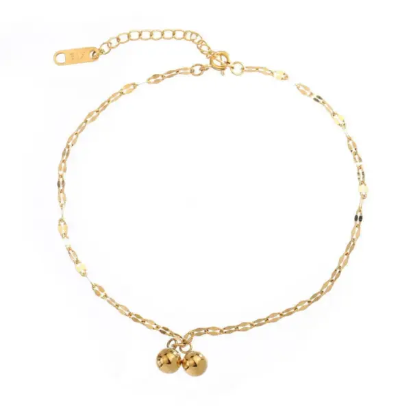 1 Piece Vacation Geometric 304 Stainless Steel Waterproof Non Tarnish PVD Coated Real Gold Plated 18K Gold Women'S Anklet
