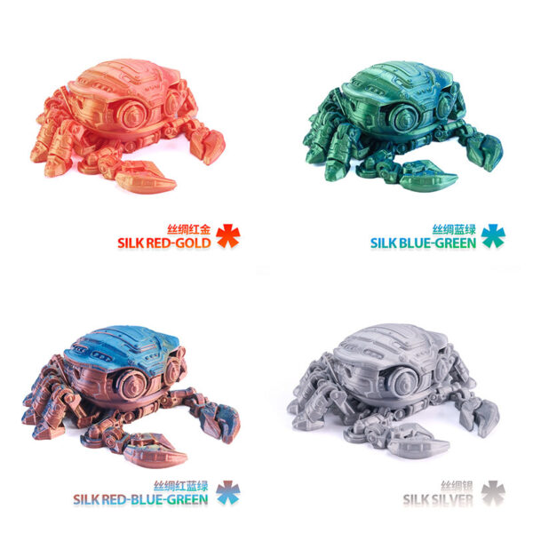 Wholesale 3D printing cyberpunk crab mechanical crab movable joint children gift toy model car ornaments