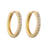 Wholesale 1 Pair Casual Simple Style Classic Style Round Plating Inlay Copper Zircon 18k Gold Plated Hoop Earrings