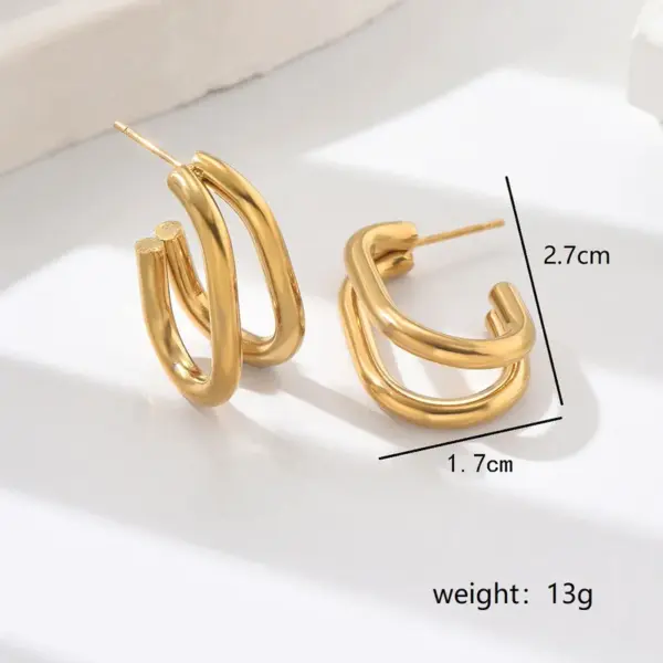 1 Pair Sweet Simple Style Classic Style Geometric 201 Stainless Steel 18K Gold Plated Ear Studs