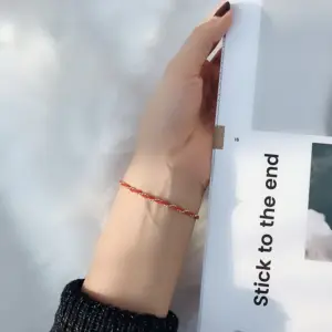 【XKB0197】Red String Bracelet / Gold