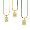 Wholesale PVD Coated 18K Gold Plated Letter Stainless Steel Casual French Style Waterproof Non Tarnish 304 Stainless Steel Pendant Necklace