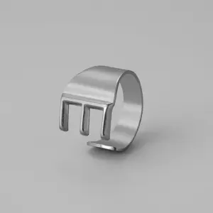 Silver E Open Ring J382-31 / Adjustable Opening