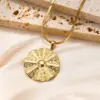 Wholesale Jewelry Glam Luxurious Classic Style Round Sun Starfish 304 Stainless Steel Cable Chain Snake Chain Pendant Necklace