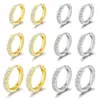 1 Piece Simple Style Geometric Inlay Copper Zircon Hoop Earrings