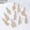 Wholesale Copper Letter Vacuum Plating Zircon Gold Plated Silver Plated Casual Sweet Shiny Inlay Pendant Necklace