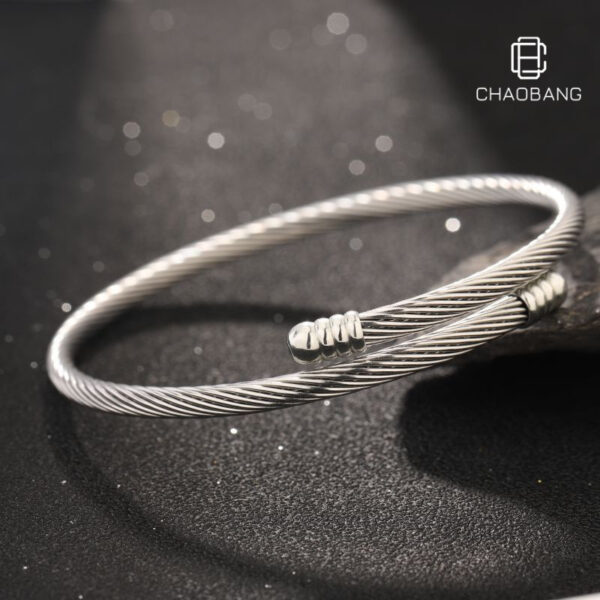 Wholesale Titanium Steel Bracelet Couple's Steel Wire Spiral Head Fashion Adjustable High Sense Bracelet