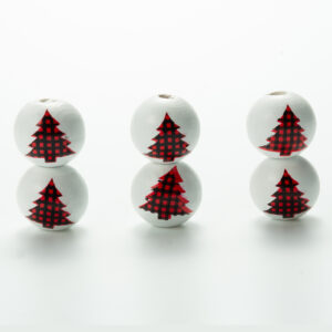 White background red black lattice Christmas tree / 16MM