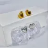 Wholesale PVD Coated 18K Gold Plated Heart Shape Stainless Steel Vintage Style Waterproof Non Tarnish Ear Studs
