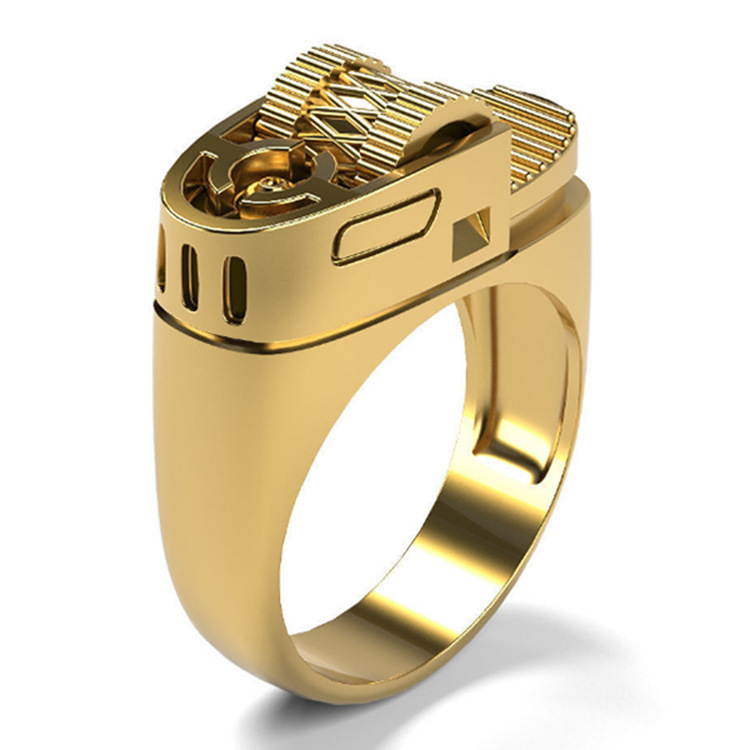 Wholesale Aliexpress New Cross-Border Hot Selling Jewelry European and American Creative Personalized Lighter Shape Ring