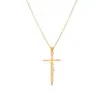 Simple Style Cross Letter Titanium Steel Plating Pendant Necklace