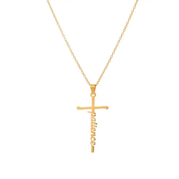 Simple Style Cross Letter Titanium Steel Plating Pendant Necklace