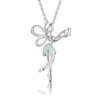 Wholesale Ballet Girl Diamond Wing Pendant