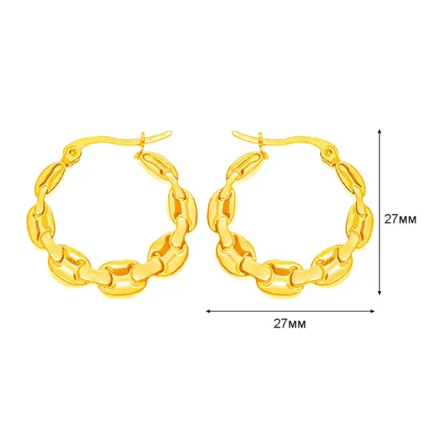 Wholesale 1 Pair Basic Simple Style Classic Style U Shape Geometric Round Plating Titanium Steel Earrings