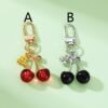 oly-ec49d327960f3af3e4003a8a739feb91 Wholesale Couple Keychain Resin Red Cherry Key Chain Alloy Accessories Cherry Pendant Student School Bag Pendant Accessories