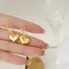 Wholesale PVD Coated Real Gold Plated 18K Gold Heart Shape 304 Stainless Steel Commute Waterproof Non Tarnish Drop Earrings