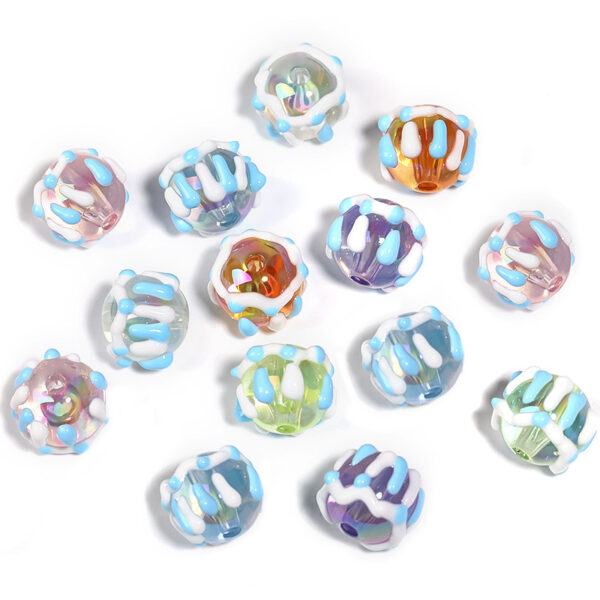 Wholesale Transparent hand-painted acrylic round beads