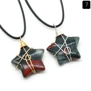 African Bloodstone (Single) / Gold Winding Wire