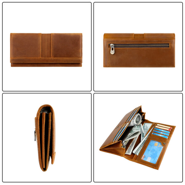 Wholesale Crazy Horse leather top-grain cowhide wallet, anti-theft card holder, card sleeve