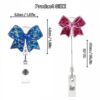Wholesale New Shiny Acrylic Butterfly Tie Swivel Easy Pull-up Alligator Clip Easy Pull-up Telescopic Buckle ID Buckle Badge Clip