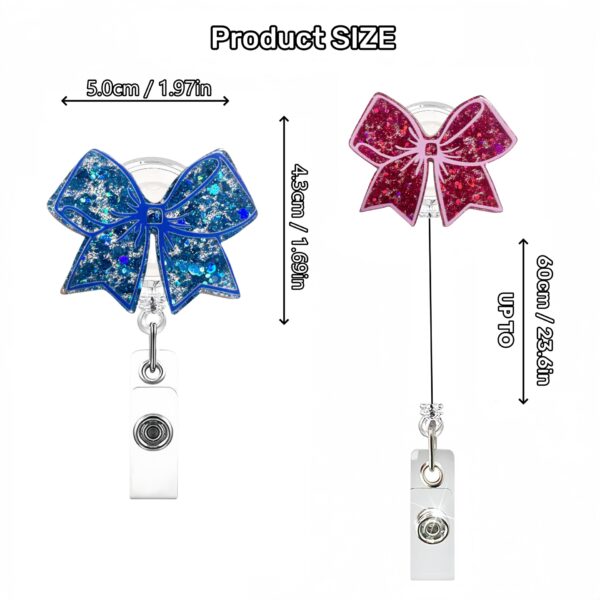 Wholesale New Shiny Acrylic Butterfly Tie Swivel Easy Pull-up Alligator Clip Easy Pull-up Telescopic Buckle ID Buckle Badge Clip