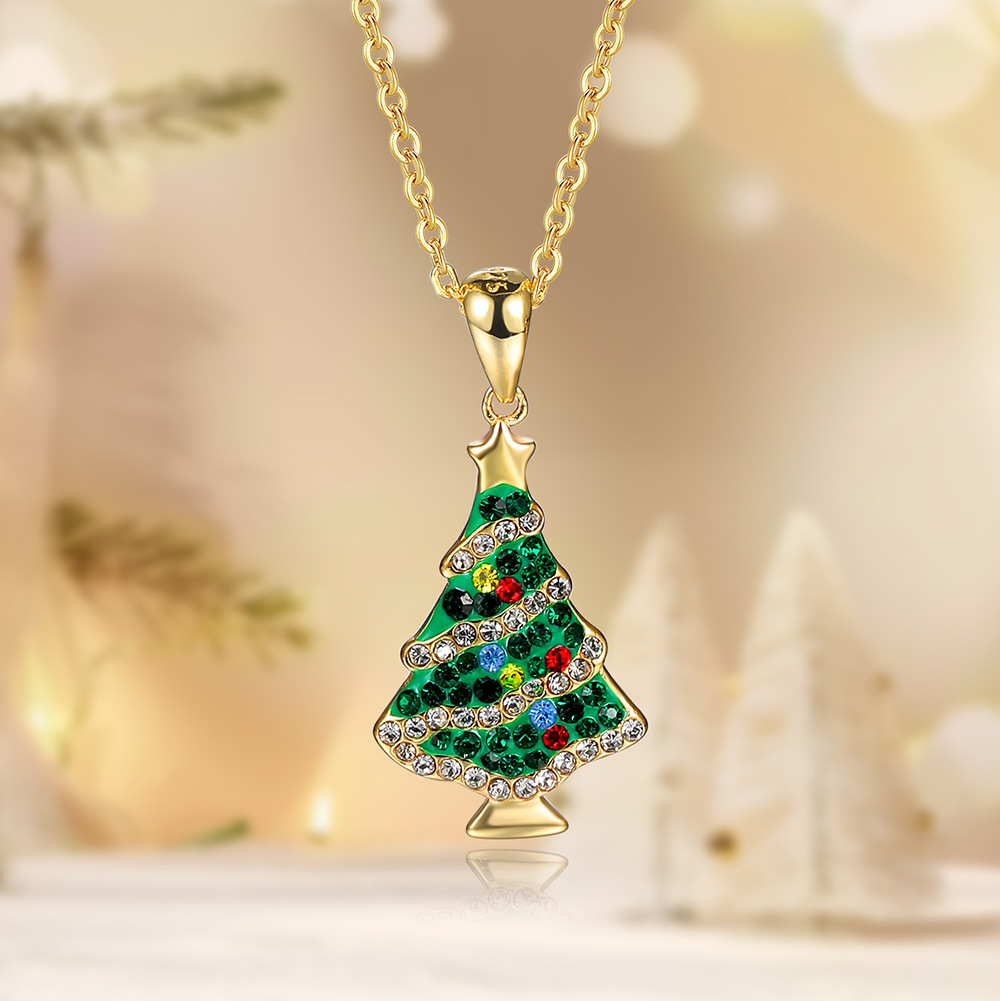 Wholesale Colorful Christmas Tree Necklace