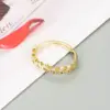 Wholesale Fashion Geometry Pattern Star Heart Copper Micro-inlaid Zircon Ring
