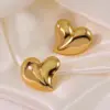 1 Pair Sweet Heart Shape 304 Stainless Steel Electroplating Ear Studs