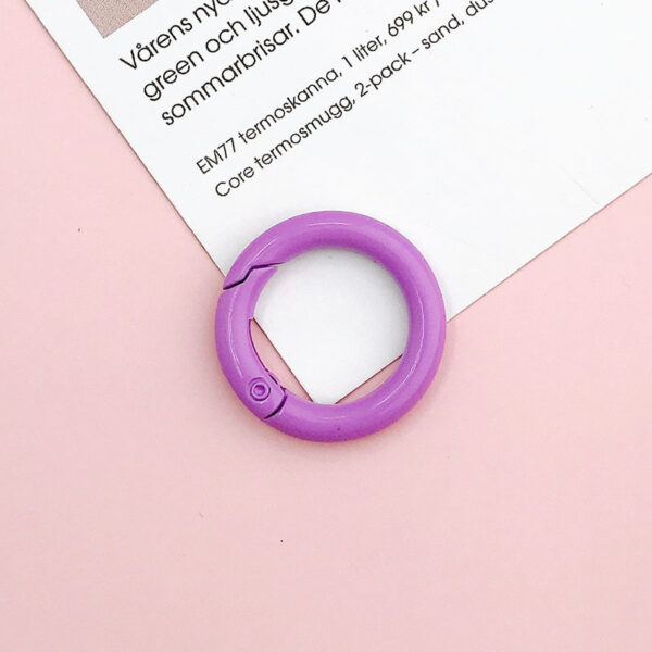 Wholesale Yi Lian New 25mm Spring Ring diy Jewelry Accessories Candy Color Baking Paint Open Ring Hardware Keychain Accessories
