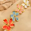 PVD Coated Real Gold Plated 18K Gold Flower 304 Stainless Steel Casual Retro Simple Style Waterproof Non Tarnish Open Rings