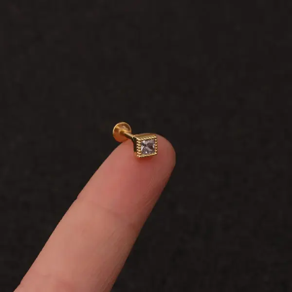 316L Stainless Steel Copper Zircon Ear Cartilage Rings & Studs Flower Waterproof Non Tarnish Surgical Steel