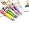 Wholesale DIY Color Sugar Needle Sugar Beaded Pen Macaron Color Rotary Plastic Ballpoint Pen Primary School Student Prize Cartoon Gift Pen