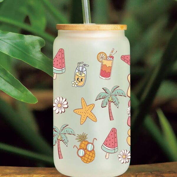 Wholesale Uv Transfer Sticker Glass Cup Crystal Label Crystal Sticker Cross-Border Exclusive for 16oz Glass Cup Special Sticker 23Cmx11Cm