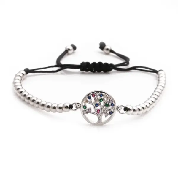 Fashion Jewelry Copper Micro-set Zirconium Life Tree Adjustable Bracelet Wholesale Nihaojewelry