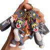 Wholesale Cute cat and mouse keychain cartoon doll Tom fur bag pendant car key chain small gift
