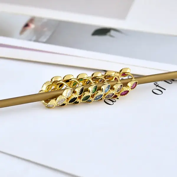 Wholesale Retro Waves Plating Inlay Copper Rhinestones Earrings