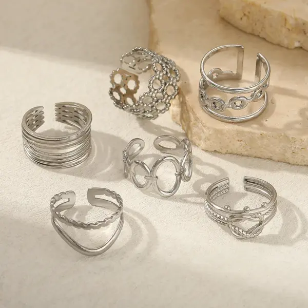 Wholesale Jewelry Simple Style Classic Style Solid Color 304 Stainless Steel Plating Rings