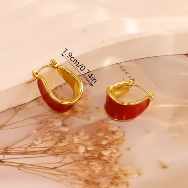 Wholesale 1 Pair Simple Style C Shape Round 304 Stainless Steel 18K Gold Plated Earrings Ear Studs