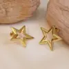 1 Pair Elegant Simple Style Classic Style Star 304 Stainless Steel Imitation Gold Electroplating Ear Studs