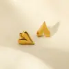 Wholesale PVD Coated Real Gold Plated 18K Gold Heart Shape 304 Stainless Steel Novelty Commute Waterproof Non Tarnish Ear Studs