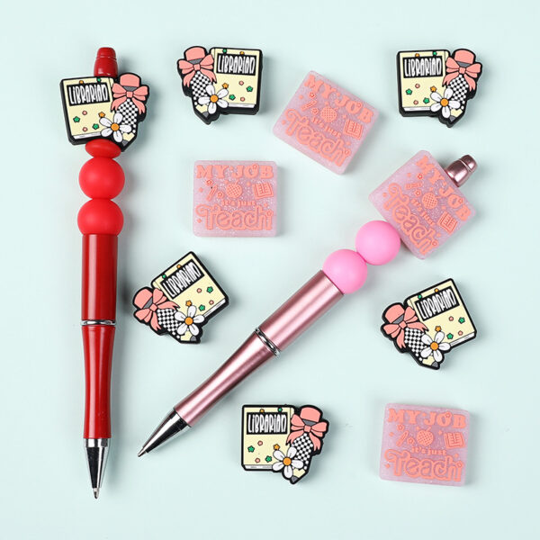 Wholesale fun letter straight hole silicone beads beaded diy handmade jewelry bracelet necklace mobile phone chain accessories beads material