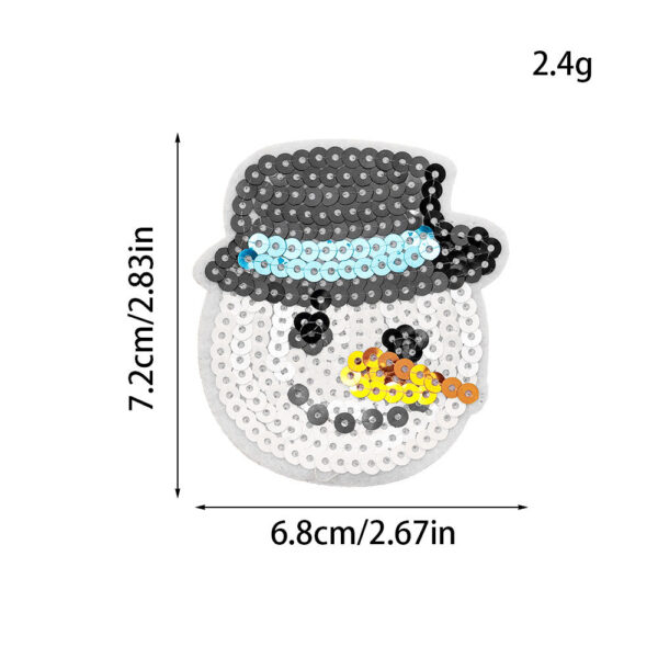 Wholesale Glittering sequined fabric patch badges, , snowflakes, reindeer, Christmas stocking pattern