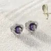 Wholesale 1 Pair Basic Simple Style Heart Shape Plating Inlay Copper Zircon 18k Gold Plated Ear Studs