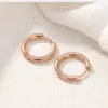 1 Piece Fashion Round Polishing Titanium Steel Hoop Earrings